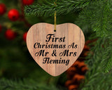 First Christmas As Mr & Mrs Fleming - Heart Ornament C