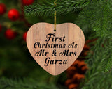 First Christmas As Mr & Mrs Garza - Heart Ornament C