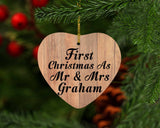 First Christmas As Mr & Mrs Graham - Heart Ornament C