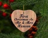 First Christmas As Mr & Mrs Hanson - Heart Ornament C