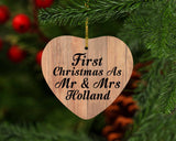 First Christmas As Mr & Mrs Holland - Heart Ornament C