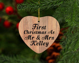 First Christmas As Mr & Mrs Kelley - Heart Ornament C