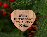 First Christmas As Mr & Mrs Kelly - Heart Ornament C