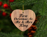First Christmas As Mr & Mrs King - Heart Ornament C