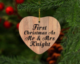 First Christmas As Mr & Mrs Knight - Heart Ornament C