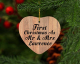 First Christmas As Mr & Mrs Lawrence - Heart Ornament C