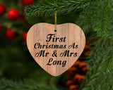 First Christmas As Mr & Mrs Long - Heart Ornament C
