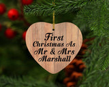 First Christmas As Mr & Mrs Marshall - Heart Ornament C