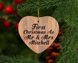 First Christmas As Mr & Mrs Mitchell - Heart Ornament C