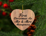 First Christmas As Mr & Mrs Montgomery - Heart Ornament C