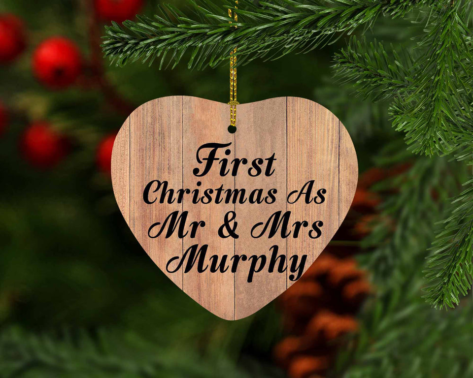 First Christmas As Mr & Mrs Murphy - Heart Ornament C