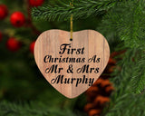 First Christmas As Mr & Mrs Murphy - Heart Ornament C