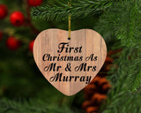 First Christmas As Mr & Mrs Murray - Heart Ornament C