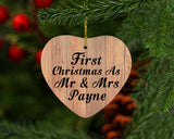First Christmas As Mr & Mrs Payne - Heart Ornament C