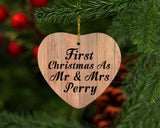 First Christmas As Mr & Mrs Perry - Heart Ornament C