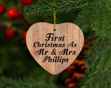 First Christmas As Mr & Mrs Phillips - Heart Ornament C