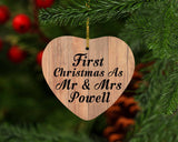 First Christmas As Mr & Mrs Powell - Heart Ornament C