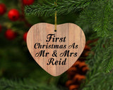 First Christmas As Mr & Mrs Reid - Heart Ornament C