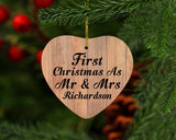 First Christmas As Mr & Mrs Richardson - Heart Ornament C