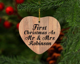 First Christmas As Mr & Mrs Robinson - Heart Ornament C
