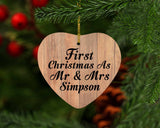 First Christmas As Mr & Mrs Simpson - Heart Ornament C