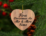 First Christmas As Mr & Mrs Sims - Heart Ornament C
