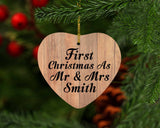 First Christmas As Mr & Mrs Smith - Heart Ornament C