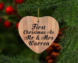First Christmas As Mr & Mrs Warren - Heart Ornament C