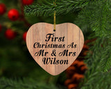 First Christmas As Mr & Mrs Wilson - Heart Ornament C