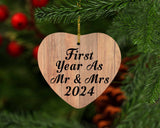 First Year As Mr & Mrs 2024 - Heart Ornament C