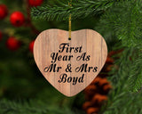 First Year As Mr & Mrs Boyd - Heart Ornament C