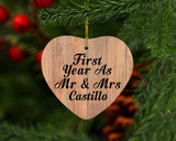 First Year As Mr & Mrs Castillo - Heart Ornament C