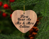 First Year As Mr & Mrs Collins - Heart Ornament C