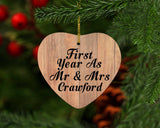First Year As Mr & Mrs Crawford - Heart Ornament C