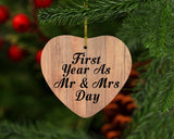 First Year As Mr & Mrs Day - Heart Ornament C