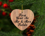 First Year As Mr & Mrs Fields - Heart Ornament C