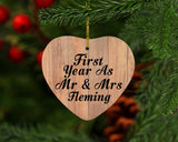 First Year As Mr & Mrs Fleming - Heart Ornament C