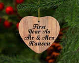 First Year As Mr & Mrs Hansen - Heart Ornament C