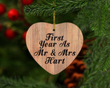 First Year As Mr & Mrs Hart - Heart Ornament C