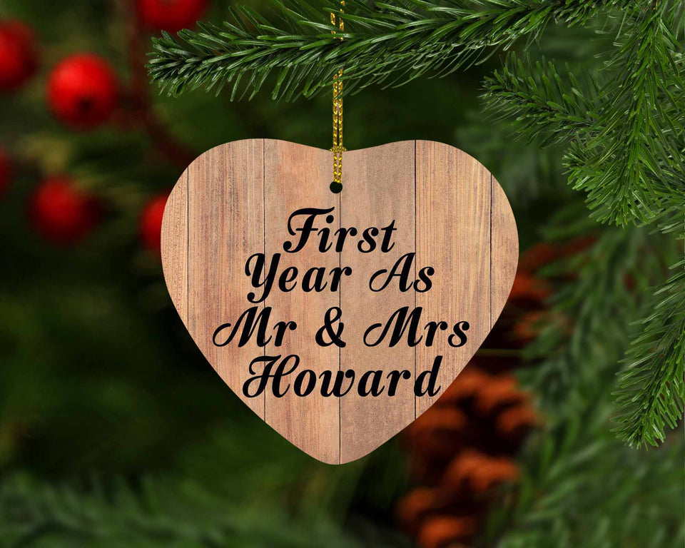 First Year As Mr & Mrs Howard - Heart Ornament C
