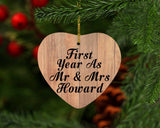 First Year As Mr & Mrs Howard - Heart Ornament C
