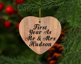 First Year As Mr & Mrs Hudson - Heart Ornament C
