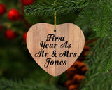 First Year As Mr & Mrs Jones - Heart Ornament C