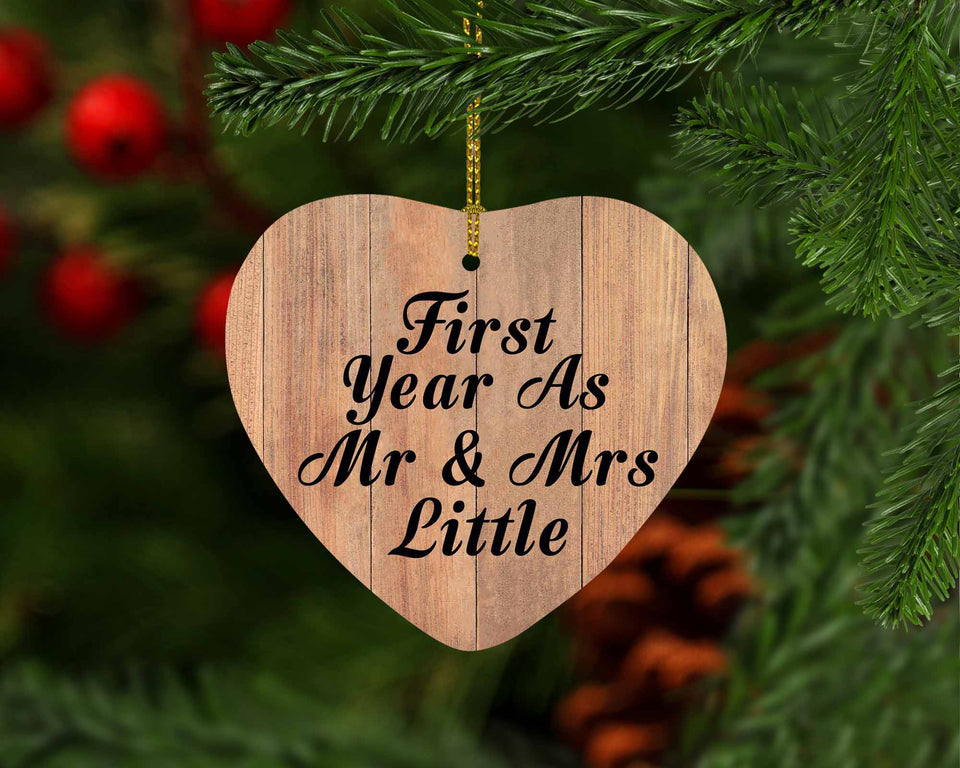 First Year As Mr & Mrs Little - Heart Ornament C