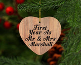 First Year As Mr & Mrs Marshall - Heart Ornament C