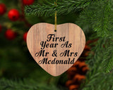 First Year As Mr & Mrs Mcdonald - Heart Ornament C
