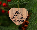First Year As Mr & Mrs Morgan - Heart Ornament C