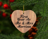 First Year As Mr & Mrs Morrison - Heart Ornament C