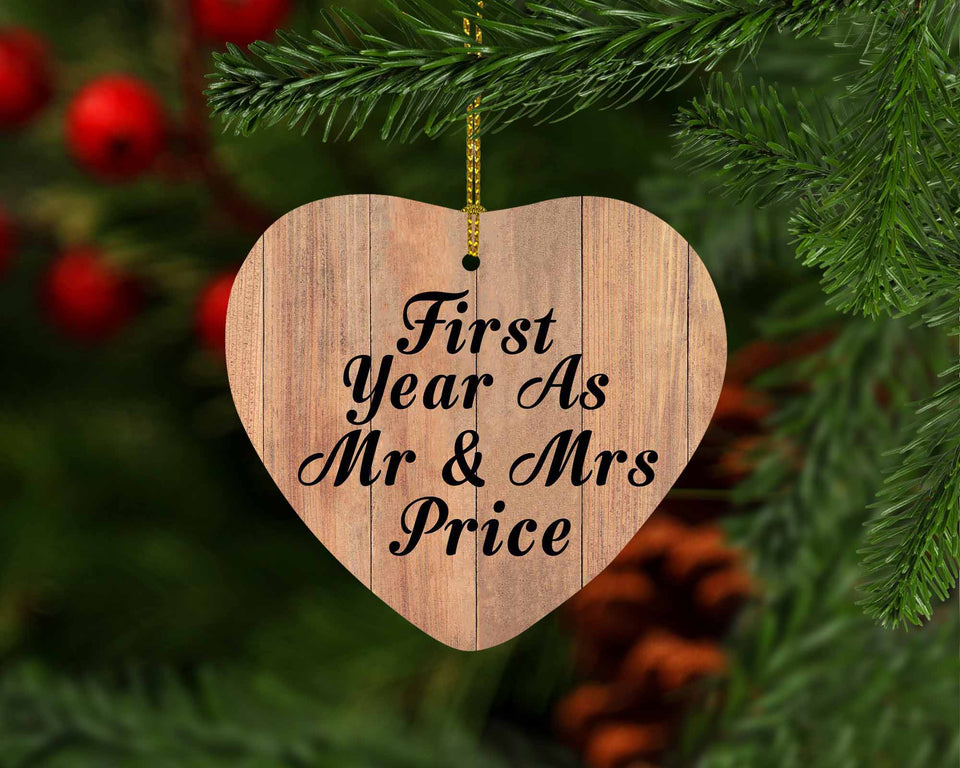 First Year As Mr & Mrs Price - Heart Ornament C