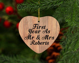 First Year As Mr & Mrs Roberts - Heart Ornament C